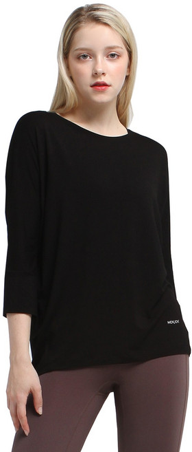 녹족 여성용 요가 필라테스 주디 모달 7부 티셔츠