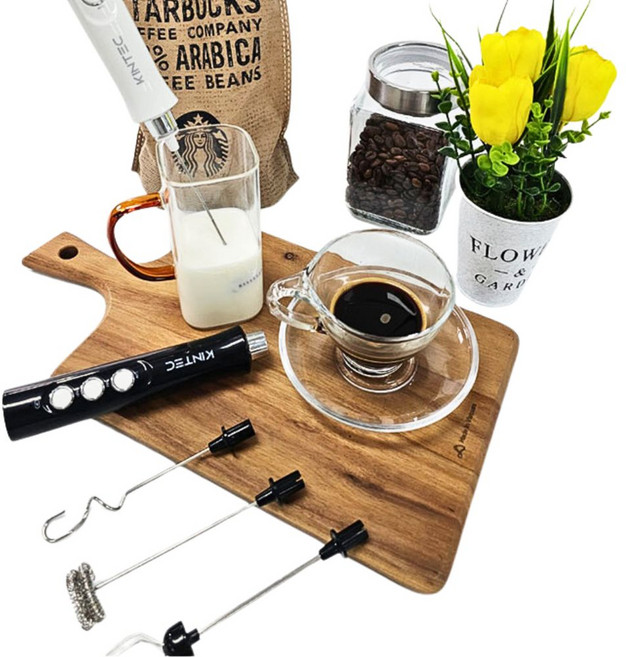 미니 전동 우유거품기 자동휘핑기 핸드블랜더 머랭치기 기계, 무선 충전식 핸드블렌더(블랙)