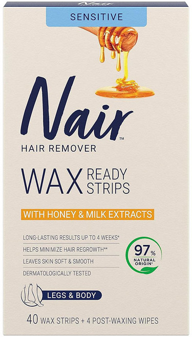 네어 민감성용 바디제모 왁스스트립40+4매 (허니&밀크), 1개