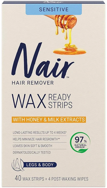 네어 민감성용 바디제모 왁스스트립40+4매 (허니&밀크), 1개 - 쿠팡