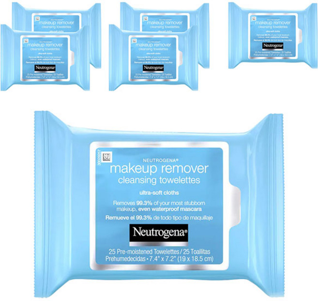 뉴트로지나 메이크업 리무버 클렌징 타월렛 19 x 18.5cm, 6개, 25매입