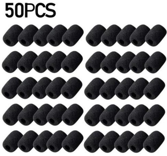 미니 마이크 앞유리 교체 스폰지 커버 헤드셋 마이크 폼 커버 헤드 칼라 회의 마이크용 보호 캡 10 개 50 개, 5) 50PCS, 5)50pcs