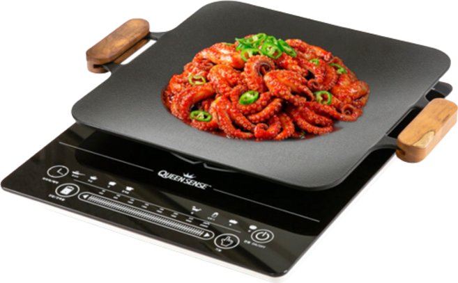 키친아트 캠핑 그리들 삽겹살 고기 굽는 불판 주물 팬 넌스틱 코팅 볶음밥 곱창 구이 불판 야외용 솥뚜껑 볶음팬, 1개