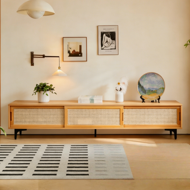 GOOD HOME 거실장 심플 거아늑한 실수납장 TV테이블 TV장 1600mm 넉넉한 사이즈, B