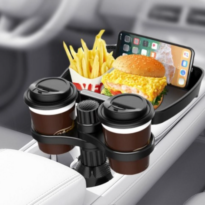 모가비 차량용 2홀 컵홀더 테이블 B05, 1개, 블랙