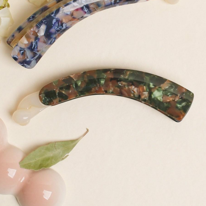 초콜리트쥬얼리 퍼지 16컬러 셀룰로오스 프랑스핀 고급스러운 프렌치 마블 포니테일 헤어 집게 바나나핀