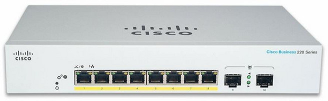 시스코 8포트 PoE 스위칭허브 PoE(130W) 2SFP CBS220-8FP-E-2G, CBS220-8FP-E-2G / 8포트POE 130W, 1개