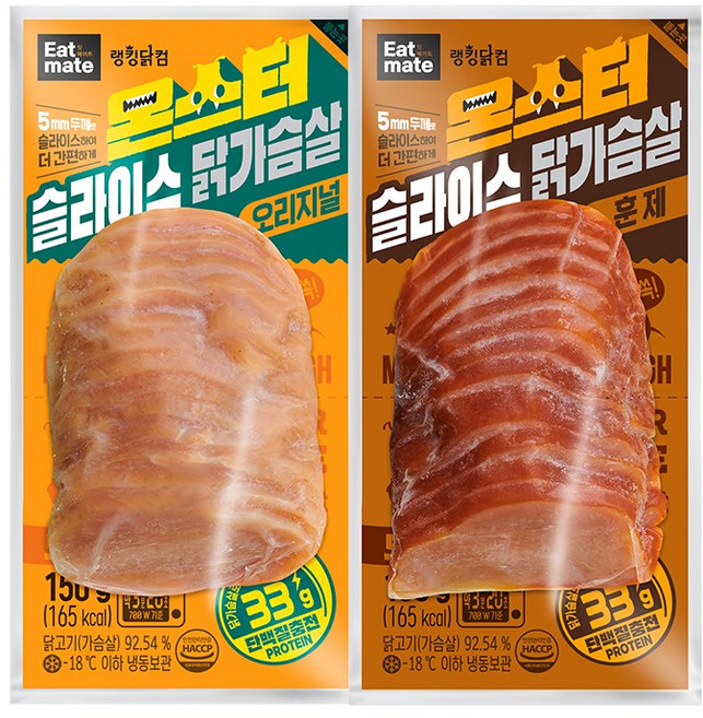 [랭킹닭컴] 잇메이트 몬스터 슬라이스 닭가슴살 2종 패키지, 150g, 10개