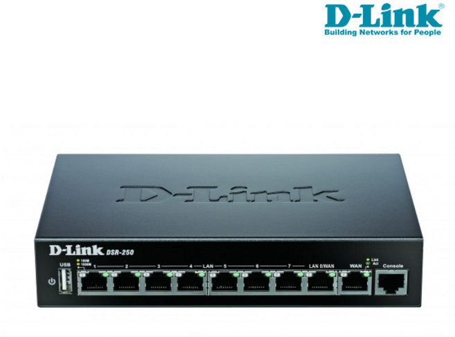 디링크 DSR-250 기업용 VPN Router 8포트 유선 공유기, 1개