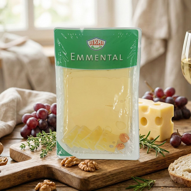 [독일직수입] 제르미 에멘탈 슬라이스치즈 150g 대용량/ 부드럽고 은은한 단맛이 멤도는 치즈/홈파티용 업소용 가정용, 10개