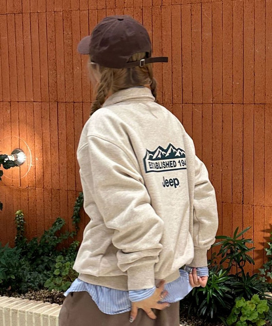 지프 JEEP [360g] M-Logo 반집업 맨투맨 (JR5TSU838MB) JR5TSU838MB 195606