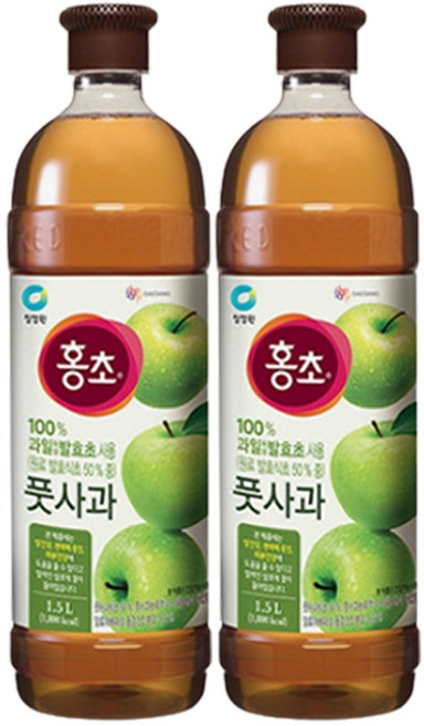 청정원 홍초 풋사과 1.5L x 2개