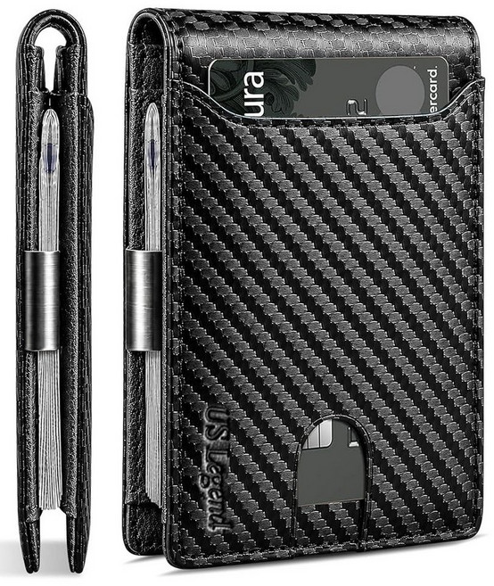 US Legend Wallets for Men - Slim Money Clip Mens Wallet – Leather RFID Blocking Thin Bifold Minima