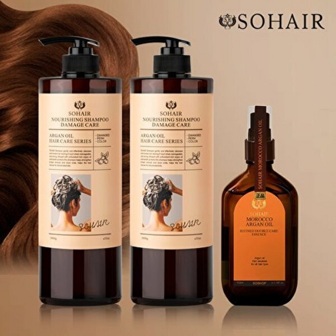 쏘헤어 너리싱 샴푸 데미지 케어 2병 + 리파인드 더블케어 헤어 에센스, 없음, 1개