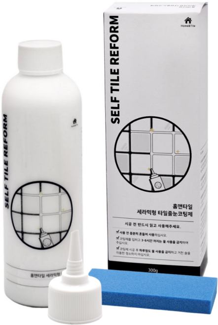 홈앤타일 세라믹형 타일줄눈리폼코팅제 벽타일시공전용 아크릴에멀젼 300g, 1개