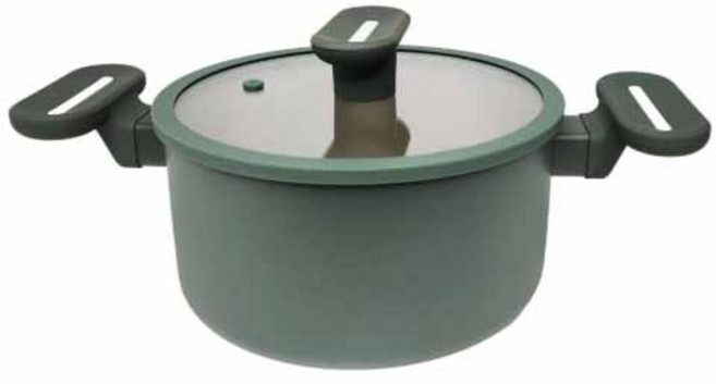 러브송 더그린 IH세라믹 코팅냄비 양수24cm 인덕션겸용, 그린계통, 1개, 24cm