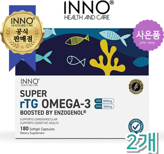 뉴질랜드 이노헬스 프리미엄 RTG 오메가 3 180장 직구, 180정, 2개