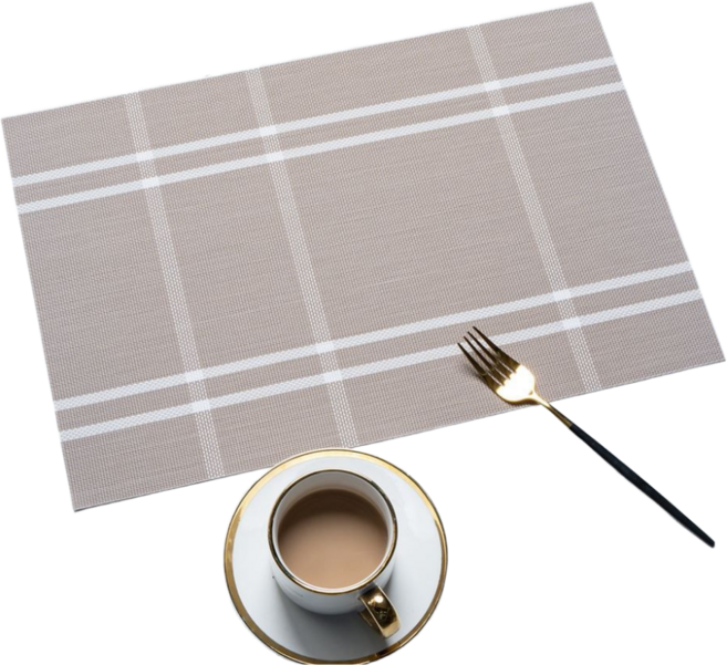 블랑 호텔식 인테리어 식탁 테이블 매트 2/4인세트, 1세트, 45 x 30 cm, 베이지 2인세트