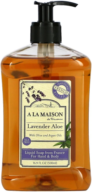 A La Maison de Provence 핸드 및 바디용 액상 비누 라벤더 알로에 500ml(16.9fl oz) 2팩, 500ml, 허브향 - 쿠팡