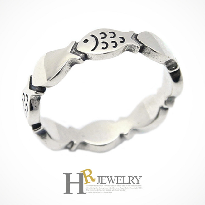 [HR]실버 한바퀴 물고기 반지(NO.23223)