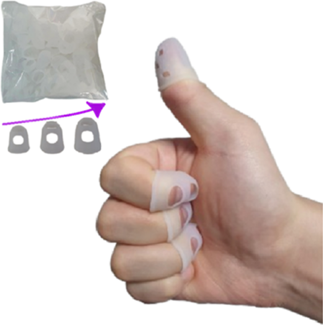 [부긍] 서류 기타 수선 계산기 작업 손톱 물어 뜯기 방지 보호대 사무용 의료용 실리콘 손가락 골무, 30개, 투명