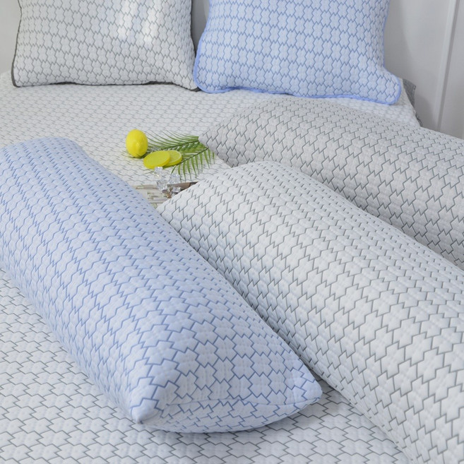 국내제작 듀라론 냉감 여름 바디필로우 커버 + 솜포함 1세트, 블루