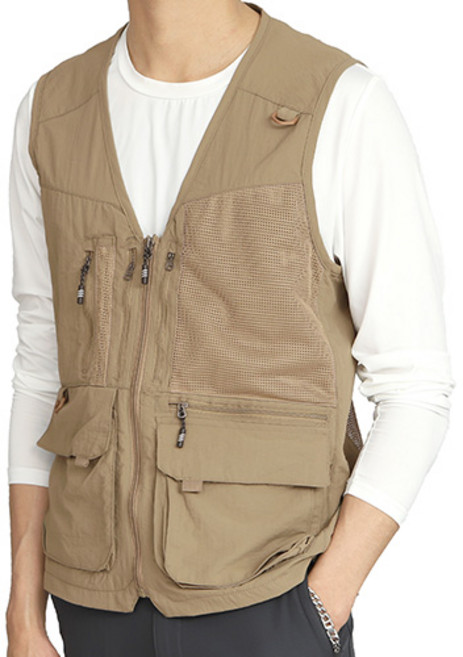 아재나라 WFVB3079 봄여름 남성 멀티포켓 메쉬 등산조끼 작업복