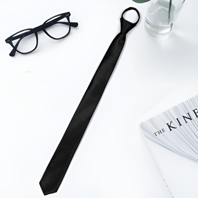남성용 정장 출근용 직장인 비즈니스 자동 지퍼 넥타이
