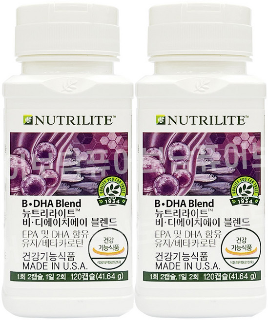 암웨이 B.DHA블렌드 비디에이치에이 블렌드 2개 + 포켓물티슈 증정, 120정