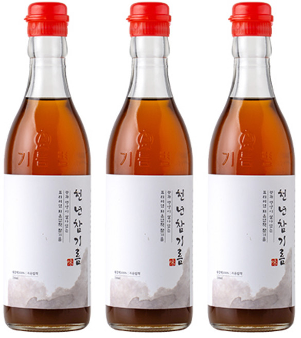 저온압착 천년 참기름, 3개, 350ml