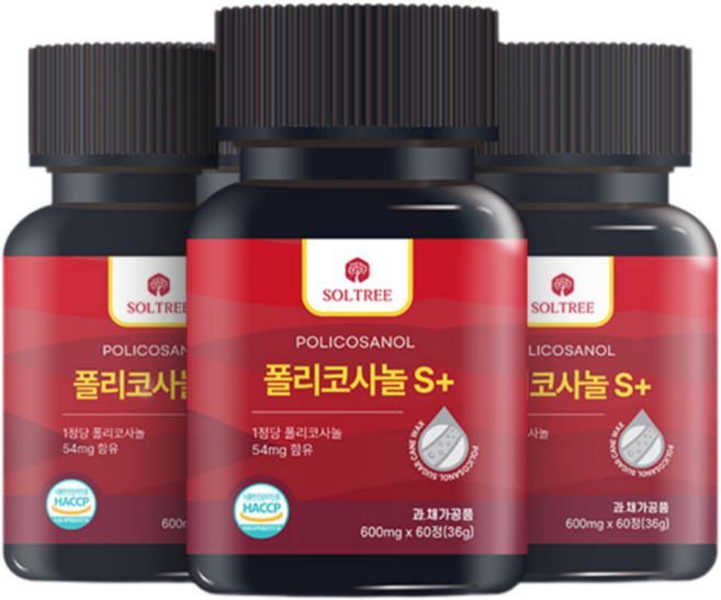 폴리코사놀 S플러스 54mg 솔트리 정품 Soltree, 3개, 60정