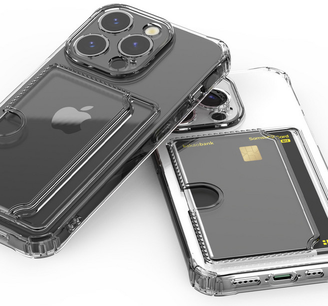 아모하 갤럭시 퀀텀2 A826 QUANTUM2 전용 사이드 카드 수납 투명 포켓 젤리 케이스