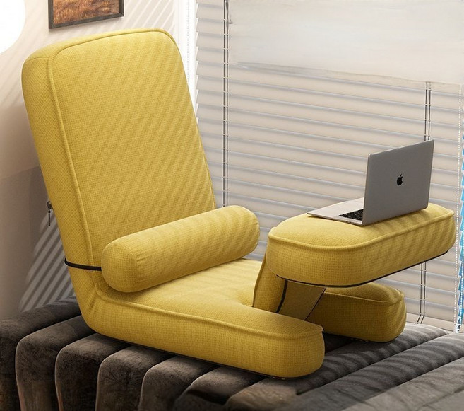 CuteQueen 귀여운여왕 소파 다다미 접이식 창문 침대 의자 1인용 등받이 의자 베란다 소파 의자, 48폭 - 독서판 다다미 - 레몬옐로우 + 프리 요추받