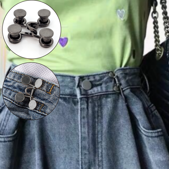 영스빌 마법의 허리조절 다용도 옷 조절 단추 버클, black검정색, 1개
