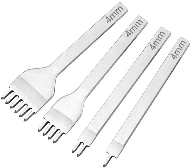 가죽공예 4종 치즐 4mm 치즐세트 가죽수공도구 세트, 1개