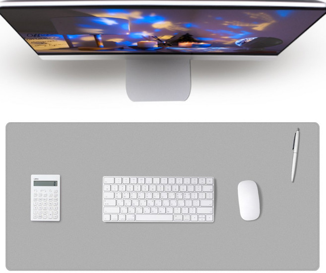 가죽 마우스 장패드 데스크패드 키보드 게이밍장패드, 1개, 가죽 장패드 LMP002XL 그레이