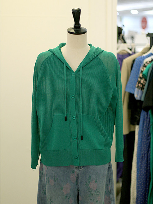 [메종블랑쉬] 와플 짜임 후드 니트 가디건 JNM252JKT505JN