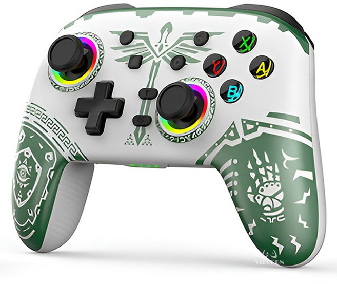 VILCORN 스위치 무선 컨트롤러 블루투스 PC PS4 태블릿 iOS Android 호환, 빈티지 그린, 1개