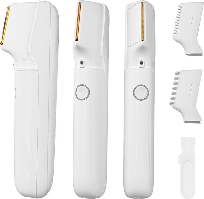 Gaayou 모근제거기 바디트리머 남성 브라질리언 제모기 V형 세로구조 1mm & 3mm 초정밀 길이 조절 가능 IPX6 방수 부드러운 전기 면도기 남녀 겸용, 화이트, MG0230, 전기면도기