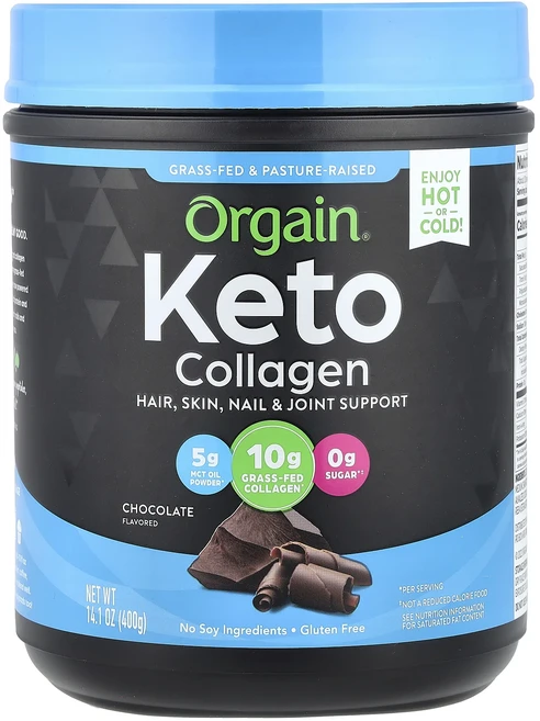 너무좋습니다 Orgain 케토 케토제닉 콜라겐 단백질 분말 MCT 오일 함유 초콜릿 맛 400g(0.88lb) 어깨를언제나 활짝펴세요, Orgain케토케토제닉콜라겐단백질분말MCT오일함유초콜릿, 400g, 1개 - 쿠팡