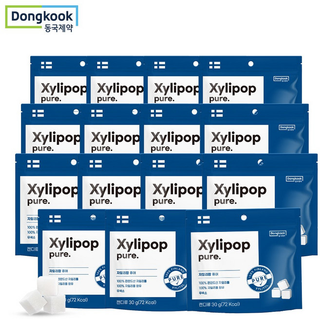 동국제약 핀란드산 무설탕 자일리톨 100% 캔디 자일리팝 퓨어 사탕, 30g, 15개