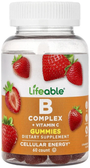 아이허브 B복합체 + 비타민C 구미젤리 딸기 맛 구미젤리 60개, LFB73065, 1개, 60정 - 쿠팡