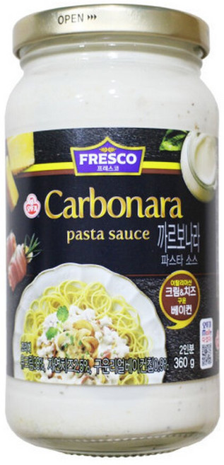 오뚜기 프레스코 까르보나라 파스타 소스 360g 스파게티, 1개