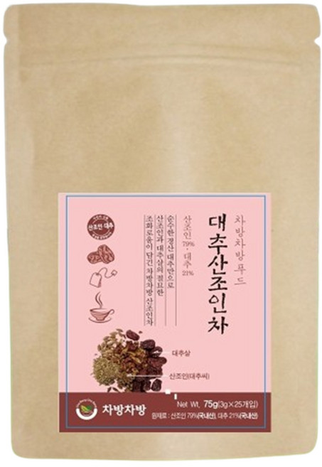 제한 야생 멧대추 산조인 국내산 티백차 75g, 1박스, 25개입, 3g