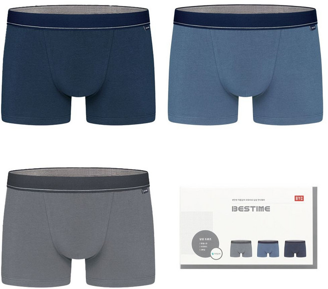 BYC 쾌적한 모달 부드러운 스판 남자 드로즈 세트 3매 2H2881 780913