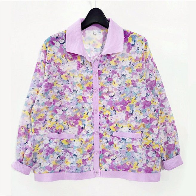 허니마마 꽃방울 할머니 가디건 시원하고 화사한 80대 90대 요양원 어버이날 선물