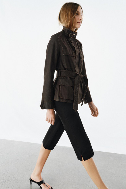 자라 ZARA ZW 컬렉션 페이크 왁스 재킷 - 브라운 선물추천