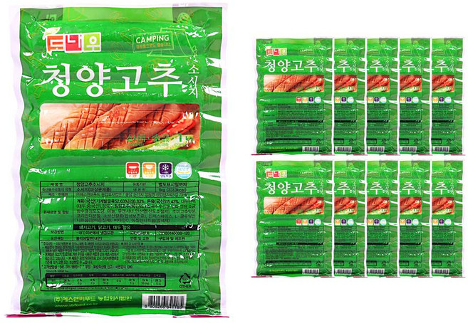 도나우청양고추소시지 1KG에스앤비 BOX(10), 1kg, 10개