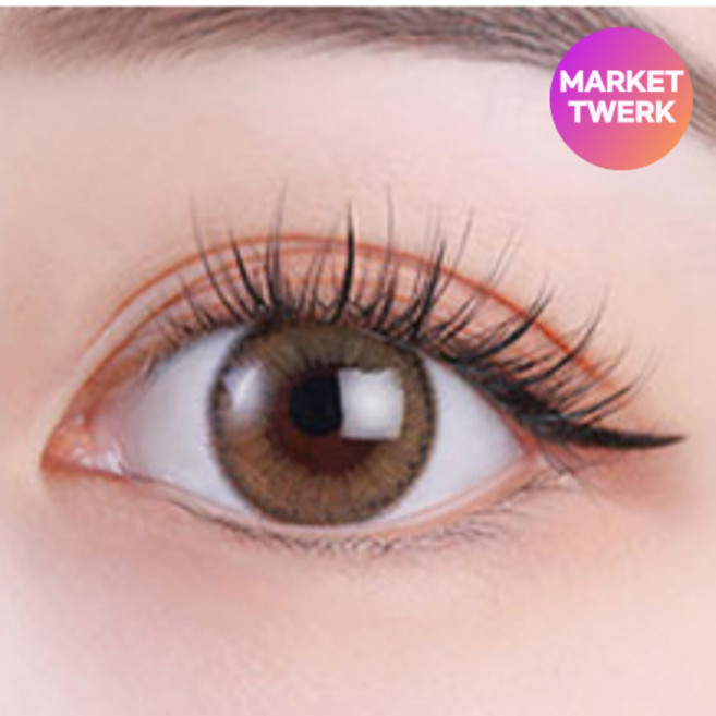 마켓트월 인조 가닥 부분 연장 블랙 혼합 속눈썹, A형, 1개