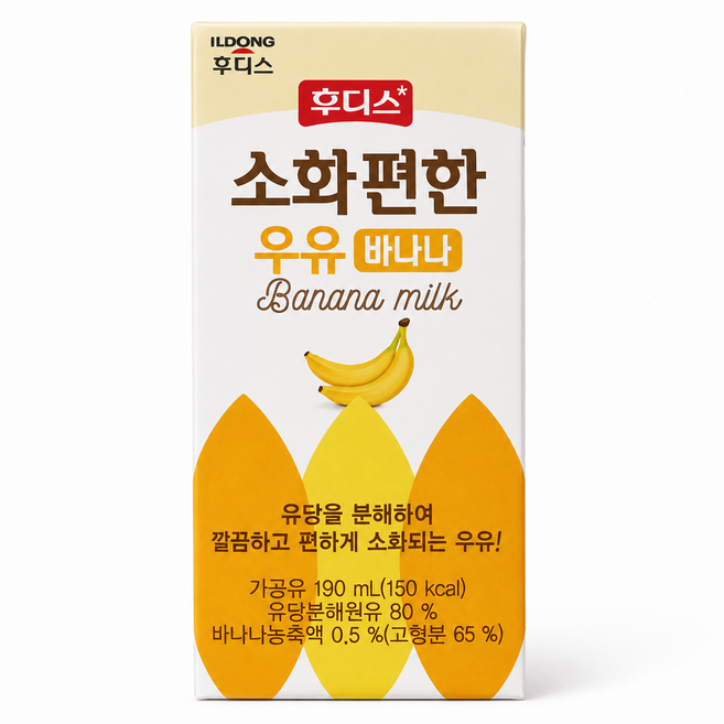 일동후디스 소화편한 바나나 멸균우유, 190ml, 24개